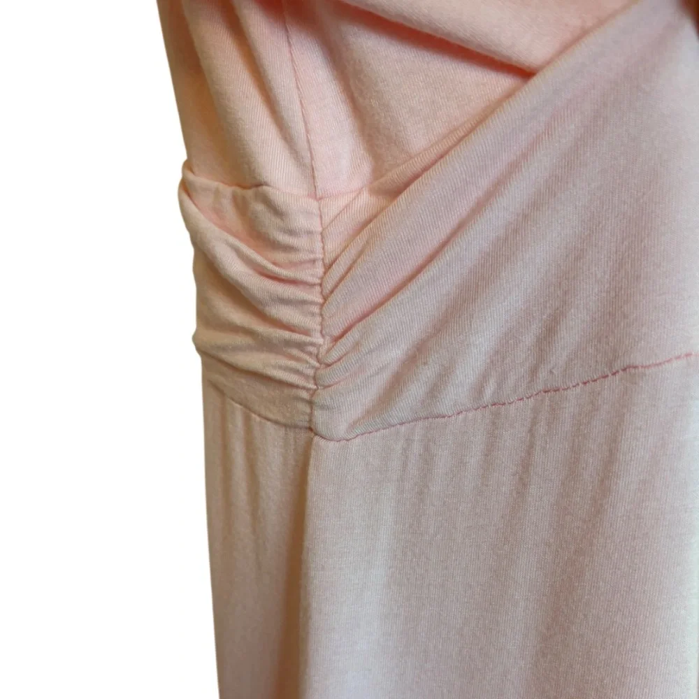 RESERVED IMAN Blush Pink Maxi Dress Plus Size 1X Short Empire Waist Flowy - Picture 11 of 16
